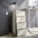 Hochkommode >Santorin< Glasfronten in Kaschmir - 45x99x40cm (BxHxT)