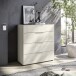 Schubkastenkommode >Santorin< Glasfronten in Kaschmir - 90x99x40cm (BxHxT)
