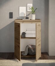 Kommode >Brest< 2 Türen, in Artisan Dekor - 60x84x35cm (BxHxT)