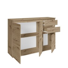 Sideboard >Brest< 3 Türen, 2 Schübe, in Artisan Dekor - 119x84x35cm (BxHxT)