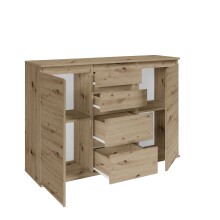 Sideboard >Brest< 2 Türen, 4 Schübe, in Artisan Dekor - 119x84x35cm (BxHxT)