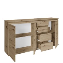 Sideboard >Brest< 3 Türen, 4 Schübe, Artisan Dekor - 160x84x35cm (BxHxT)