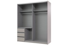 Schwebetürenschrank >Stade< in SAHARAGRAU / GRAPHIT - 168x198x63cm (BxHxT)