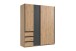 Schwebetürenschrank >Stade< GRAPHIT / ARTISAN EICHE Dekor - 168x198x63cm (BxHxT)