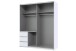 Schwebetürenschrank >Stade< in WEISS und Spiegel - 168x198x63cm (BxHxT)