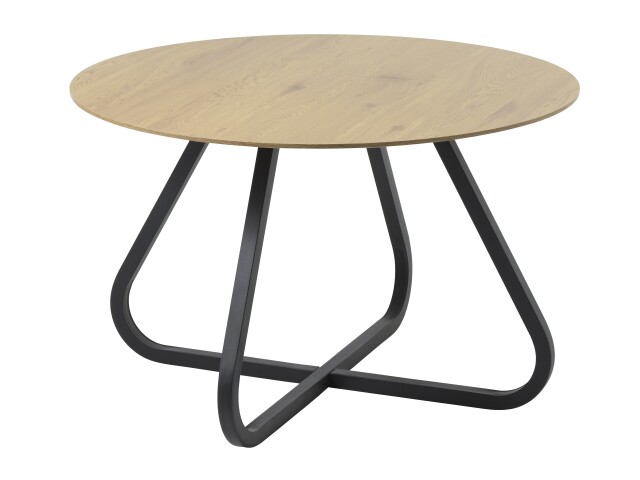 Esstisch >CESURA< in Eiche Natur furniert, Metall schwarz - 75x120cm (HxD