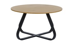 Couchtisch >CESURA< MDF mit Melamin Eiche, Metall schwarz - 45x80cm (HxD)