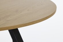 Couchtisch >CESURA< MDF mit Melamin Eiche, Metall schwarz - 45x80cm (HxD)