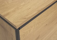 Sideboard >CESURA< in Eiche, schwarz, Melamin, Metall - 155x80,6x45cm (BxHxT)