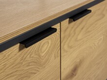 Bücherregal >CESURA< in Eiche, schwarz, Melamin, Metall - 90x190x40cm (BxHxT)