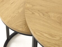 Satztisch >CESURA< (2er Set) in Eiche-Dekor, schwarz - 60/50/60 cm / 40/45/40 cm (B/H/T)