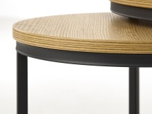 Satztisch >CESURA< (2er Set) in Eiche-Dekor, schwarz - 60/50/60 cm / 40/45/40 cm (B/H/T)