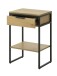 Beistelltisch >CESURA< in Eiche, schwarz, Melamin, Metall - 30x60x40cm (BxHxT)