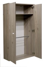 Drehtürenschrank >Merida< 2 Stangen, 1 Boden, Nelson Eiche Dekor - 80x152x42 (BxHxT)