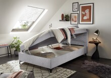 Boxbett >ANDON 1< Liegefläche 120x200cm, Bezug dove - 121x102x210 (BxHxT)