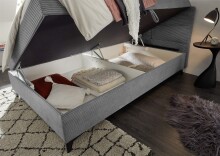 Boxbett >ANDON 1< Liegefläche 120x200cm, Bezug ash - 121x102x210cm (BxHxT)