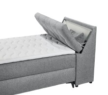 Boxbett >ATLANTIS 6< 120x200 cm Liegefläche, Bezug grey - 125x102x240cm (BxHxT)