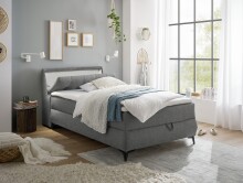 Boxbett >ATLANTIS 6< 120x200 cm Liegefläche, Bezug dark grey - 125x102x240cm (BxHxT)