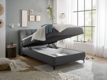 Boxbett >ATLANTIS 6< 120x200 cm Liegefläche, Bezug anthrazit - 125x102x240cm (BxHxT)