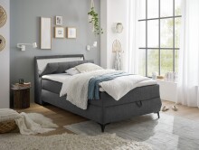 Boxbett >ATLANTIS 6< 120x200 cm Liegefläche, Bezug anthrazit - 125x102x240cm (BxHxT)