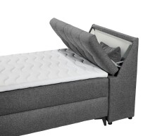 Boxbett >ATLANTIS 6< 120x200 cm Liegefläche, Bezug anthrazit - 125x102x240cm (BxHxT)