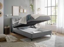 Boxbett >ATLANTIS 6< 140x200 cm Liegefläche, Bezug grey - 145x102x240cm (BxHxT)
