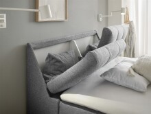 Boxbett >ATLANTIS 6< 140x200 cm Liegefläche, Bezug grey - 145x102x240cm (BxHxT)