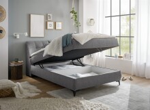 Boxbett >ATLANTIS 6< 140x200 cm Liegefläche, Bezug dark grey - 145x102x240cm (BxHxT)