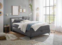 Boxbett >ATLANTIS 6< 140x200 cm Liegefläche, Bezug anthrazit - 145x102x240cm (BxHxT)
