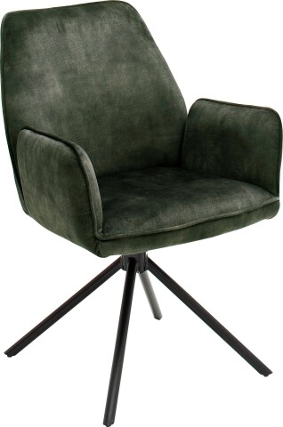 Esszimmerstuhl >Ottawa< mit Armlehne in Olive - 60x89x64 (BxHxT) 180 °drehbar