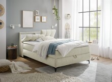 Boxbett >ATLANTIS 6< 140x200 cm Liegefläche, Bezug Ivory - 145x102x240cm (BxHxT)