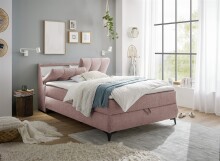 Boxbett >ATLANTIS 6< 140x200 cm Liegefläche, Bezug in flamingo - 145x102x240cm (BxHxT)