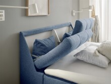 Boxbett >ATLANTIS 6< 140x200 cm Liegefläche, Bezug in blue - 145x102x240cm (BxHxT)
