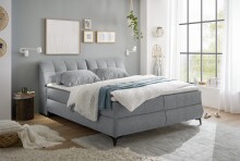 Boxbett >ATLANTIS 6< Liegefläche 180x200 cm, Bezug in grey - 185x102x240cm (BxHxT)