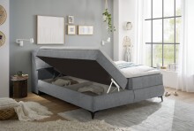 Boxbett >ATLANTIS 6< Liegefläche 180x200 cm, Bezug in grey - 185x102x240cm (BxHxT)