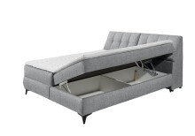Boxbett >ATLANTIS 6< Liegefläche 180x200 cm, Bezug in grey - 185x102x240cm (BxHxT)