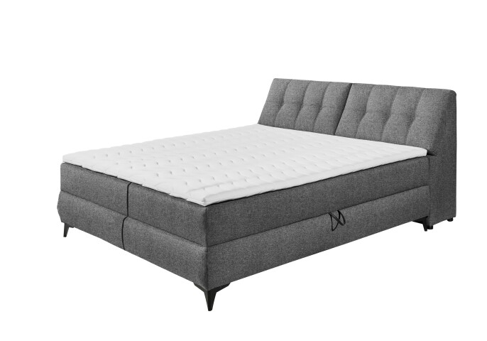 Boxbett >ATLANTIS 6< Liegefläche 180x200 cm, Bezug in anthrazit - 185x102x240cm (BxHxT)