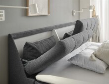 Boxbett >ATLANTIS 6< Liegefläche 180x200 cm, Bezug in anthrazit - 185x102x240cm (BxHxT)