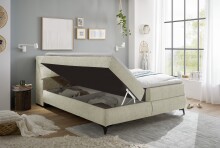 Boxbett >ATLANTIS 6< Liegefläche 180x200 cm, Bezug in Ivory - 185x102x240cm (BxHxT)