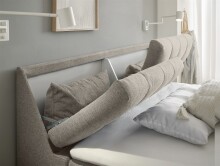 Boxbett >ATLANTIS 6< Liegefläche 180x200 cm, Bezug in sand - 185x102x240cm (BxHxT)
