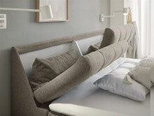 Boxbett >ATLANTIS 6< Liegefläche 180x200 cm, Bezug in espresso - 185x102x240cm (BxHxT)