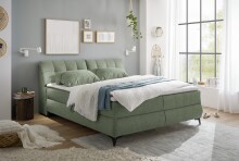 Boxbett >ATLANTIS 6< Liegefläche 180x200 cm, Bezug in olive - 185x102x240cm (BxHxT)