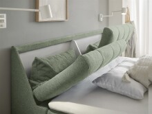 Boxbett >ATLANTIS 6< Liegefläche 180x200 cm, Bezug in olive - 185x102x240cm (BxHxT)
