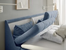 Boxbett >ATLANTIS 6< Liegefläche 180x200 cm, Bezug in blue - 185x102x240cm (BxHxT)