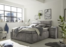 Boxbett >AVIDANO 6< 180x200 cm Liegefläche, Bezug in stone - 203x123x213cm (BxHxT)
