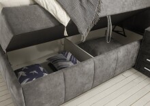 Boxbett >AVIDANO 6< 180x200 cm Liegefläche, Bezug in stone - 203x123x213cm (BxHxT)