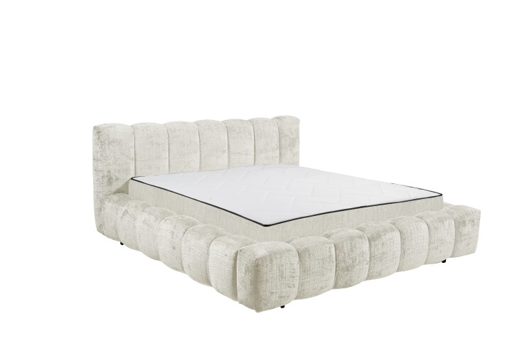 Polsterbett >BEXLEY 9Z< 180x200 cm Liegefläche, Bezug in Ivory - 226x103x245cm (BxHxT)