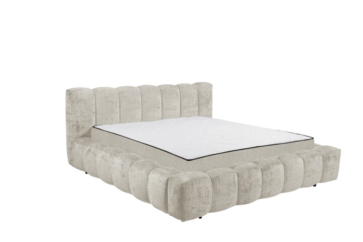 Polsterbett >BEXLEY 9Z< 180x200 cm Liegefläche, Bezug in taupe - 226x103x245cm (BxHxT)
