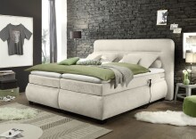 Boxspringbett >EVOLUTION< Liegefläche 180x200cm, mit Motorverstellung sand - 210x122x220 (BxHxT)