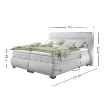 Boxspringbett >EVOLUTION< Liegefläche 180x200cm, mit Motorverstellung sand - 210x122x220 (BxHxT)